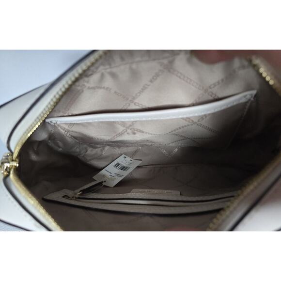 Michael Kors Jet Set Medium Logo Smokey Rose Multi Camera Crossbody Bag - New - Picture 11 of 15